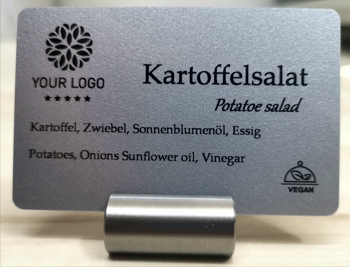 Salat auf Karte silber